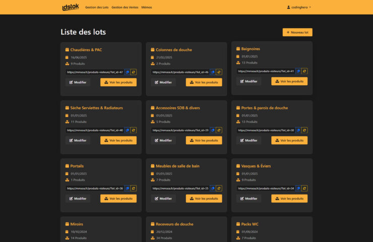 Application WordPress de gestion de stocks et de ventes