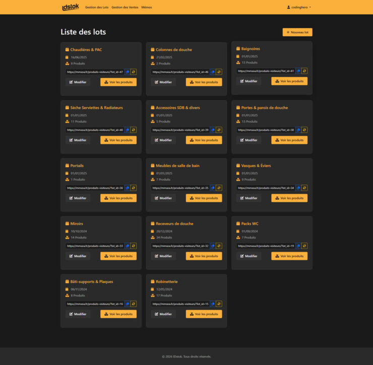 Application WordPress de gestion de stocks et de ventes