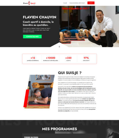 Design sur mesure et Elementor pour un coach sportif