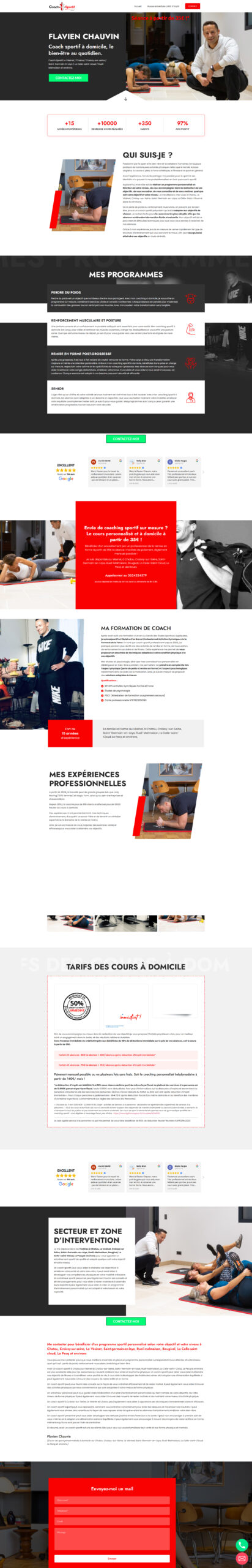 Design sur mesure et Elementor pour un coach sportif