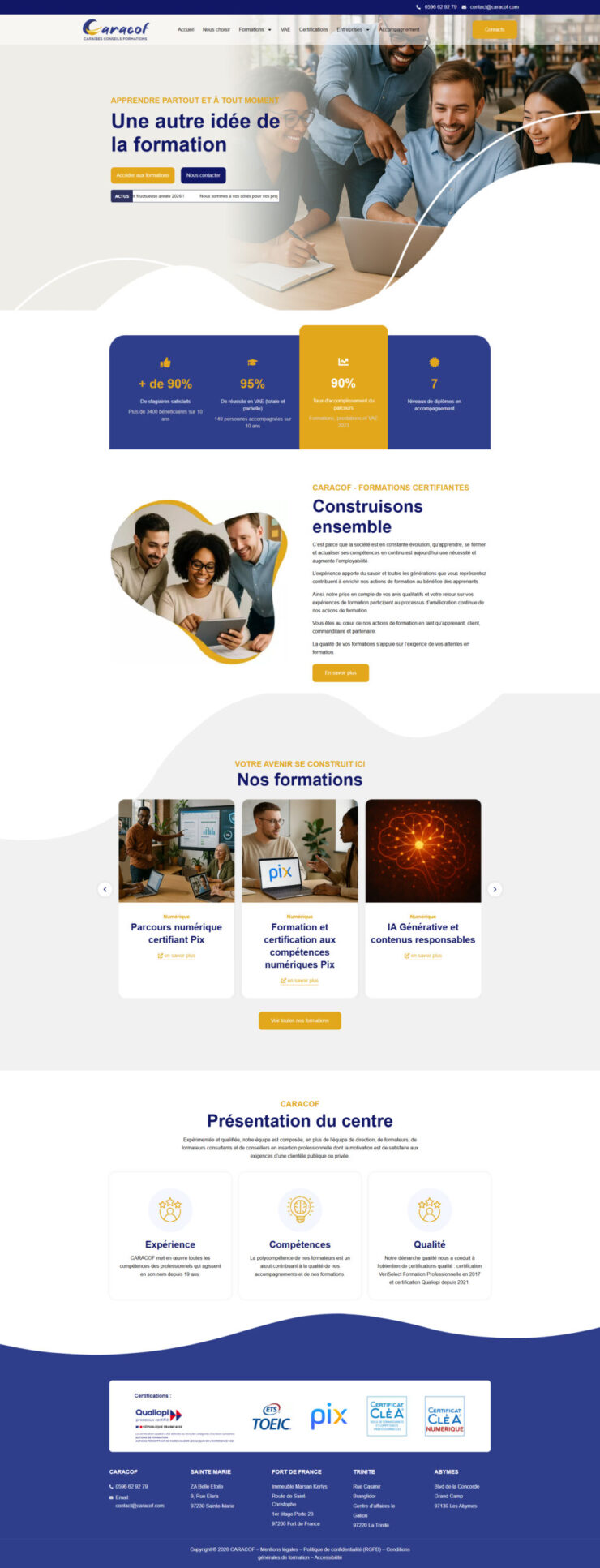Design sur mesure et Elementor pour un organisme de formation