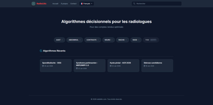 Plateforme d&rsquo;algorithmes décisionnels pour radiologues