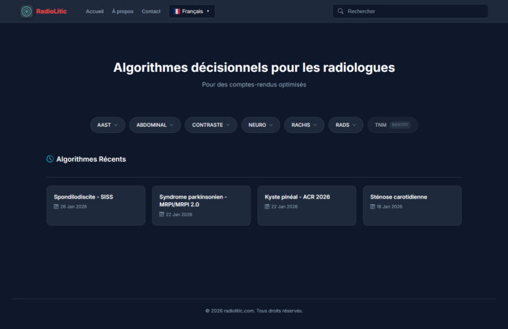Plateforme d’algorithmes décisionnels pour radiologues