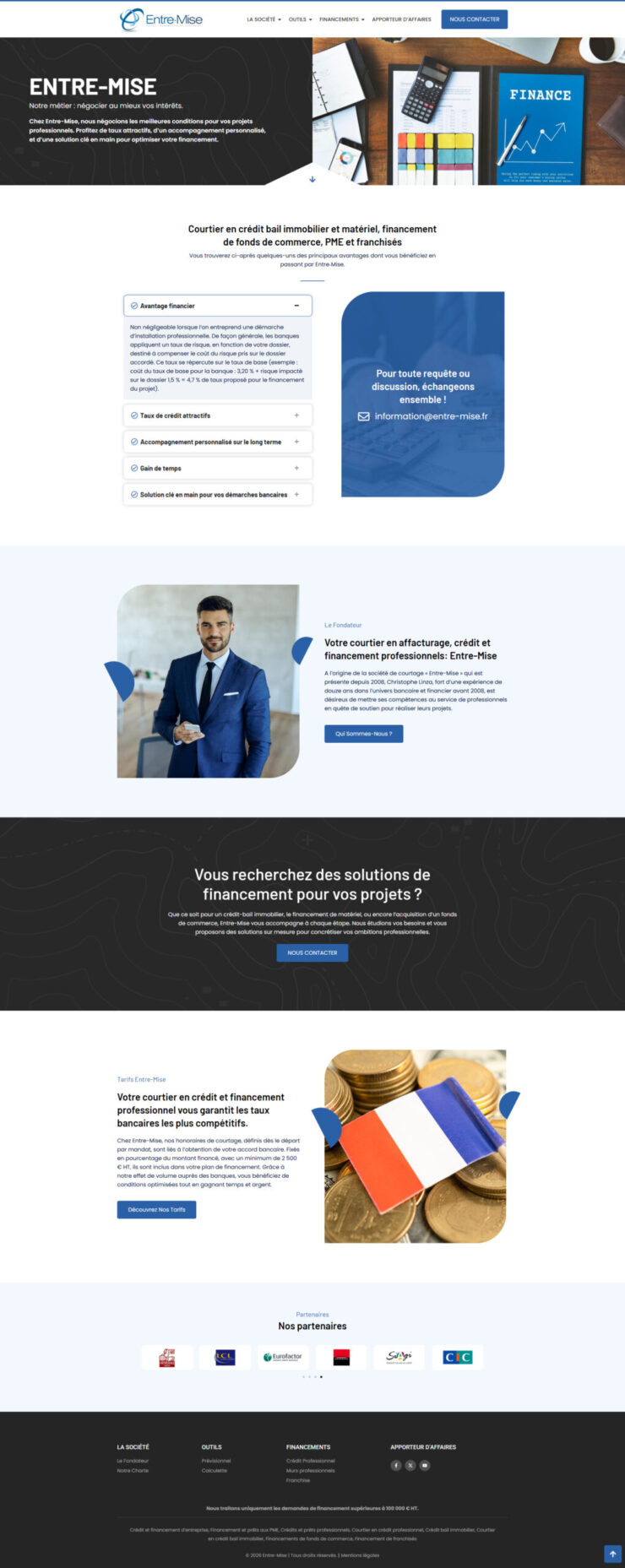 Refonte Elementor d&rsquo;un site de financement B2B