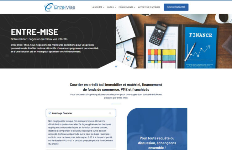 Refonte Elementor d’un site de financement B2B