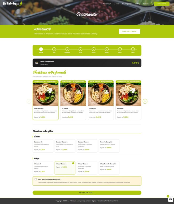 Extension WooCommerce de composition de salade en ligne