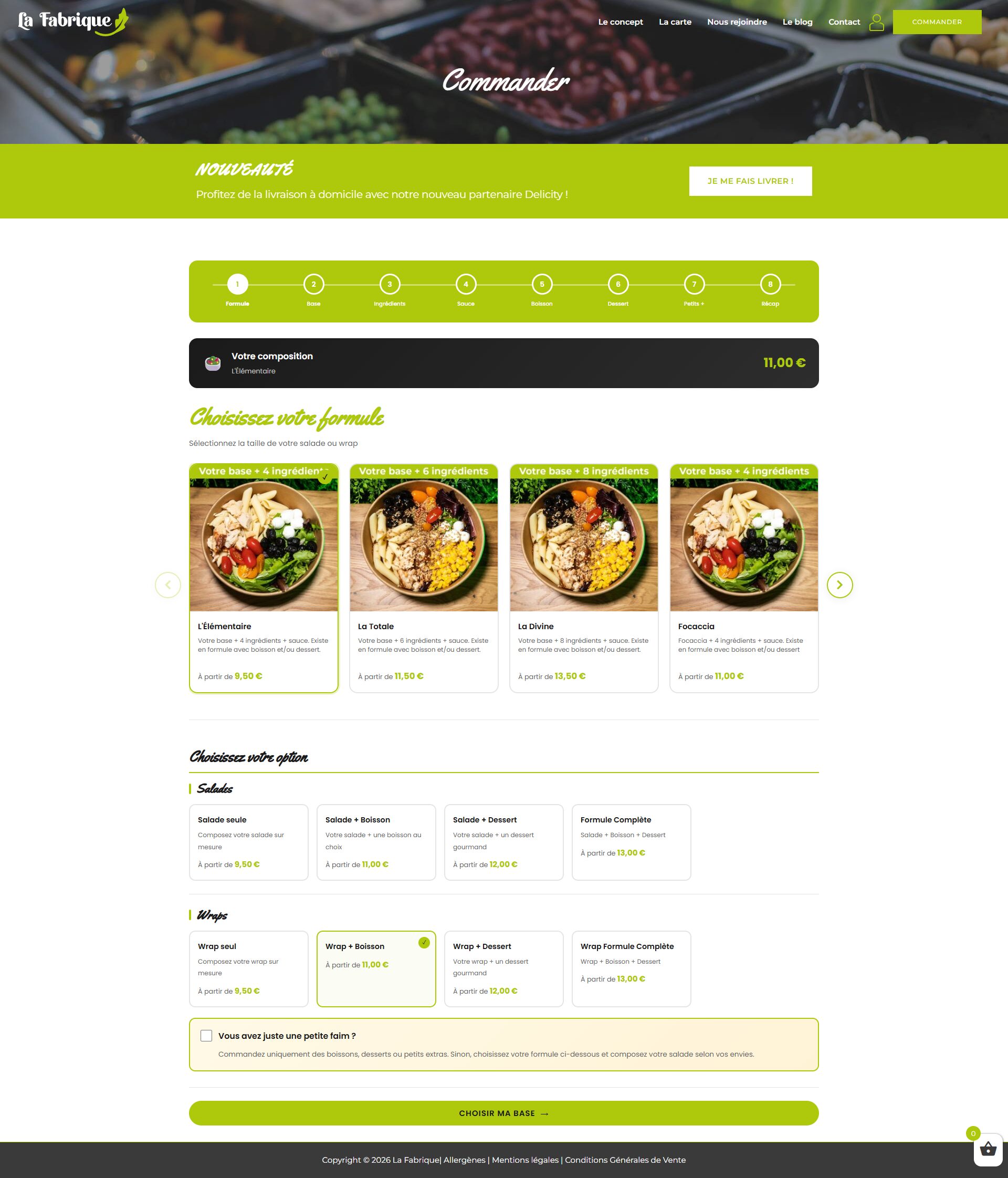Extension WooCommerce de composition de salade en ligne