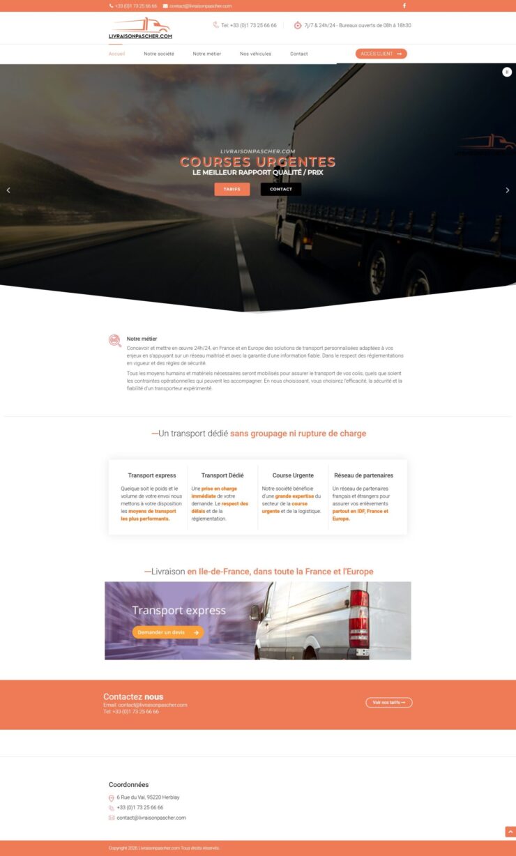 Mise à jour Joomla 6 d&rsquo;un site de transport express