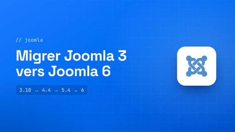 Schéma de migration Joomla 3 vers Joomla 6 en passant par Joomla 4 et 5