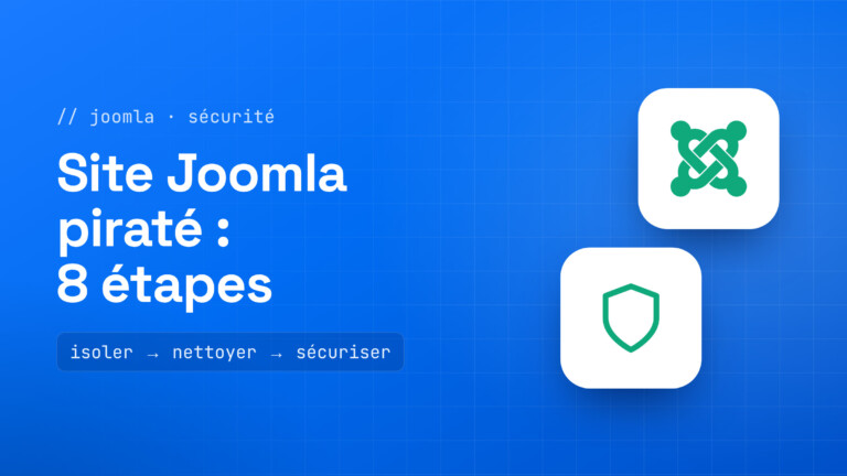 Bouclier de sécurité réparé au-dessus d'un site Joomla nettoyé