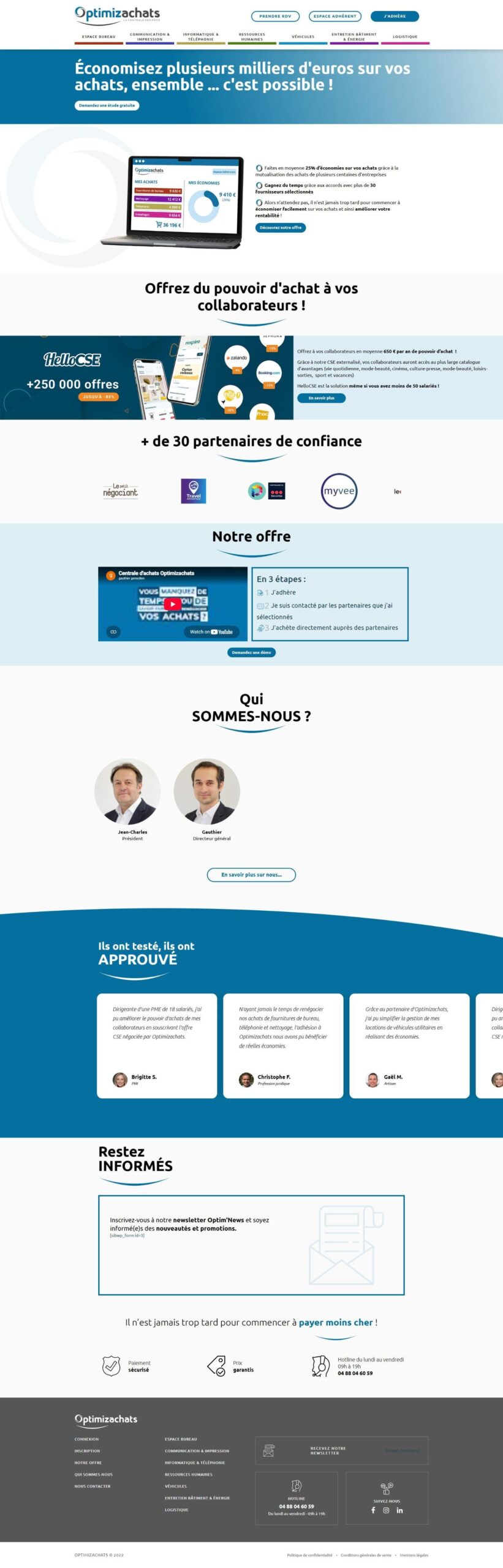 Site WordPress d'une centrale d'achats pour TPE et PME